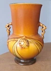 Roseville Pottery Brown Pine Cone Brown Art Pottery Vase 839-6 c. 1931