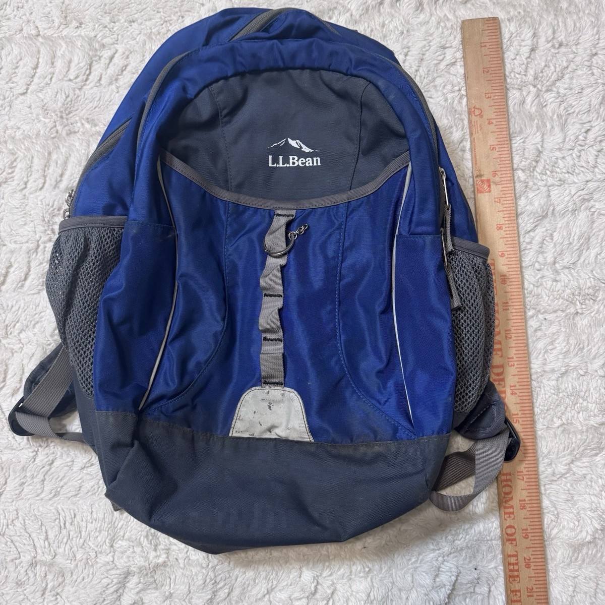 Title (SEO Optimized):L.L.Bean Explorer Backpack Blue Gray Nylon Outdoor View 2