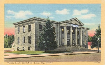 NV Carson City Ormsby County Court House Nevada 1943 Linen Postcard AJ/10