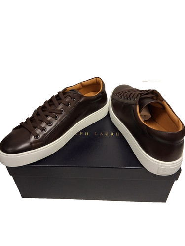 Men's Ralph Lauren Purple Label Severn Burnished Leather Sneakers