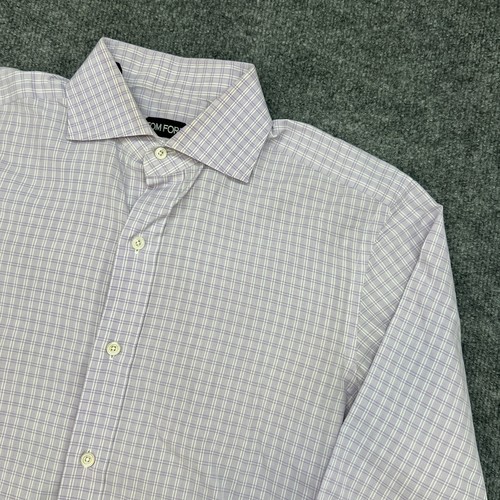 Tom Ford Shirt Lavender Purple Button Up Flip Cuffs 15.5 39 Long Sleeve *FLAWS* - Picture 2 of 13