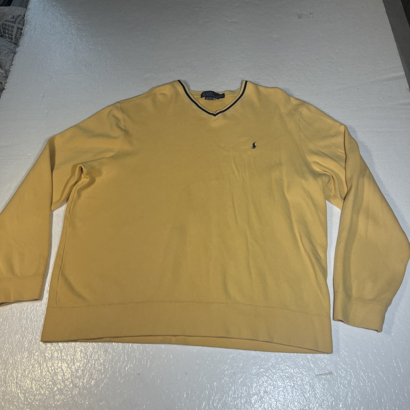 Vintage 90S Polo Ralph Lauren Yellow Retro Old Money Sweatshirt Sweater Pullover