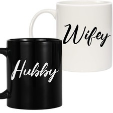 Wifey and Hubby Mug Set, Valentine's Day Gifts for Couple, Couples Gifts Idea...