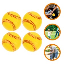 4Pcs Reusable PU Sponge Training Softballs for Playing and Outdoor Practice