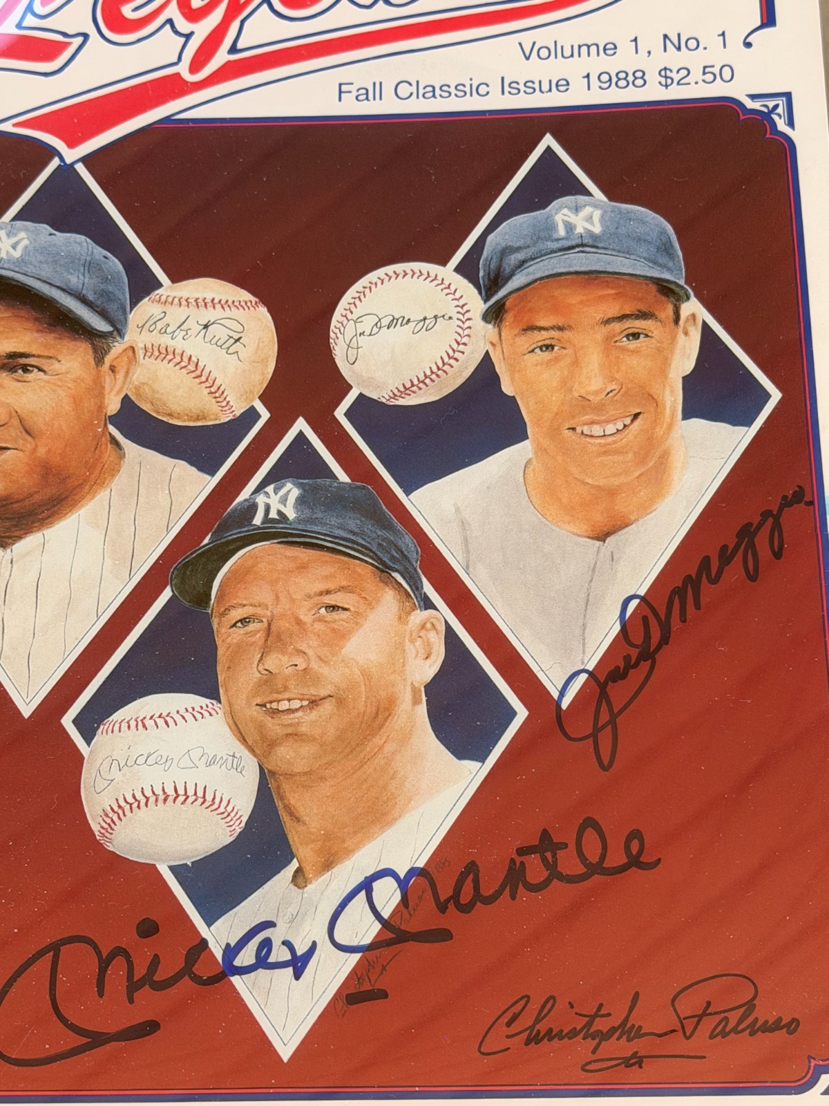 Mantle & Dimaggio signed Volume 1 Legends Magazine Authenticated by PSA a 10. view 9