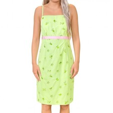 90s Vintage LILLY PULITZER Green Pink Eyelet Bow Back Dress