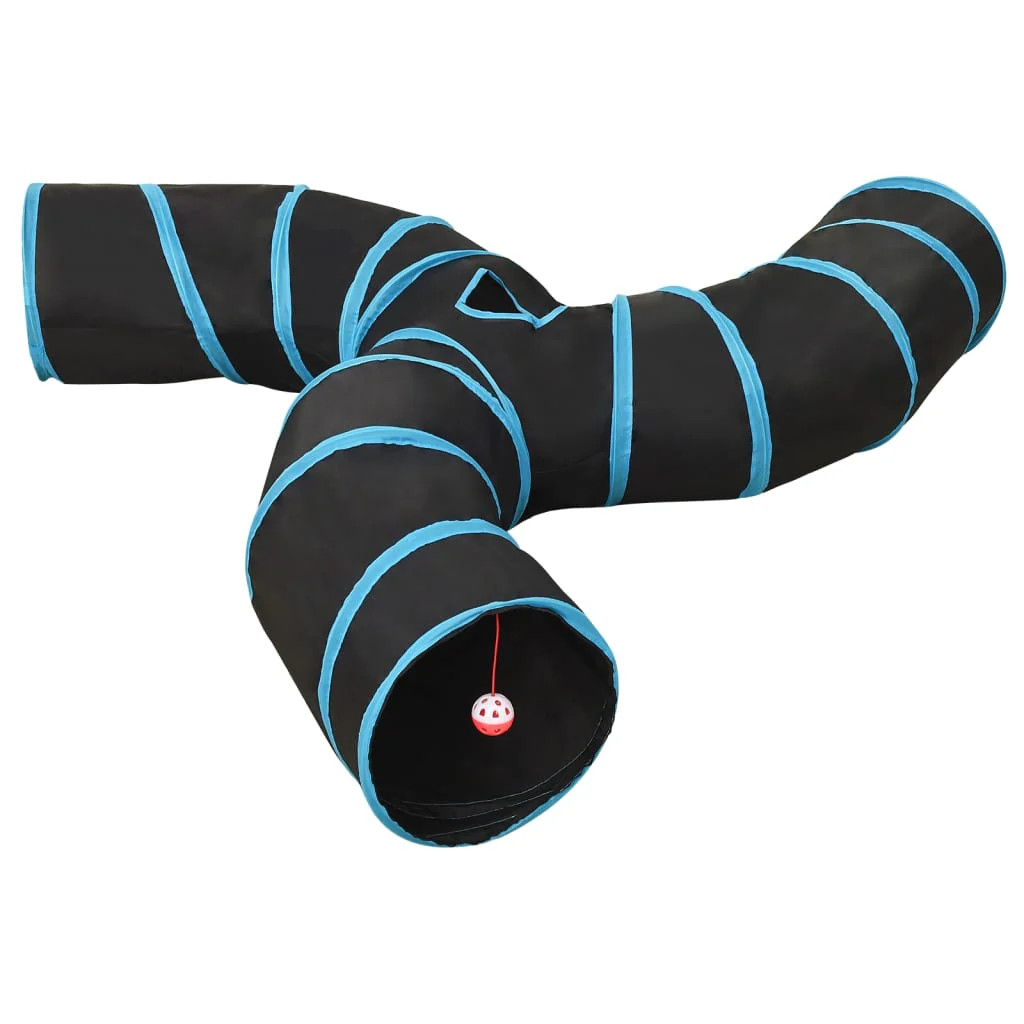 Tunnel pour chats anti-ennui à 3 voies Helloshop26 en polyester bicolore 25cm