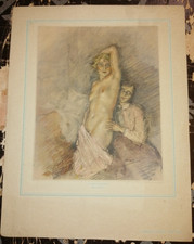 PUBLICITE LABO CURIOSA EROTIQUE UNE BELLE GRAVURE DE CHIMOT VERS 1930