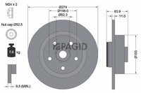 2X Pagid Bremsscheibe Voll Ø274Mm FüR Renault Laguna II Grandtour KG0/1_ BG0/1_