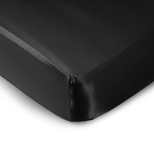Satin Soft Crib Sheet Great for Baby with Sensitive Hair Silky Baby Sheet Black