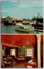 Vintage Naples FL Fishhouse Dining Room Gordon River Bridge Postcard