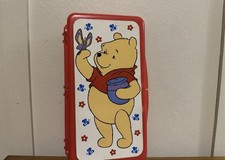 Pooh Bear Hard Plastic Baby Wipe Container Travel Red Vintage Disney