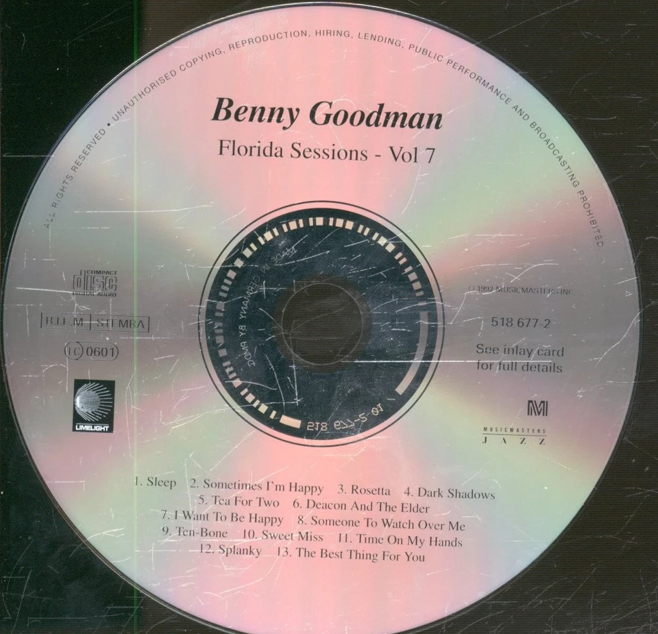 Benny Goodman Florida Sessions CD Europa Limelight 1992 5186772 - Bild 3 von 3