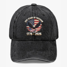 USA 250 Years of Freedom Hat 1776-2026 Patriotic Eagle Flag Baseball Cap