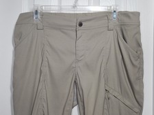 Duluth Trading Pants Womens 12x33 Tan Dry on the Fly Slim Leg Outdoor UPF Nylon