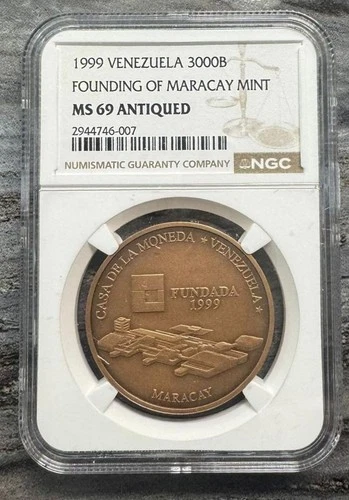 VENEZUELA, 3000 Bolívares,1999, NGC MS69. **CASA DE LA MONEDA DE VENEZUELA**