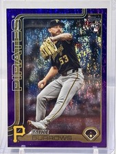 2025 Topps Series 2 Mike Burrows #615 Purple Shimmer Foil RC Pirates /250