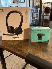 Logitech H390 Black USB Wired Headset C270 HD Webcam - Both New In Box