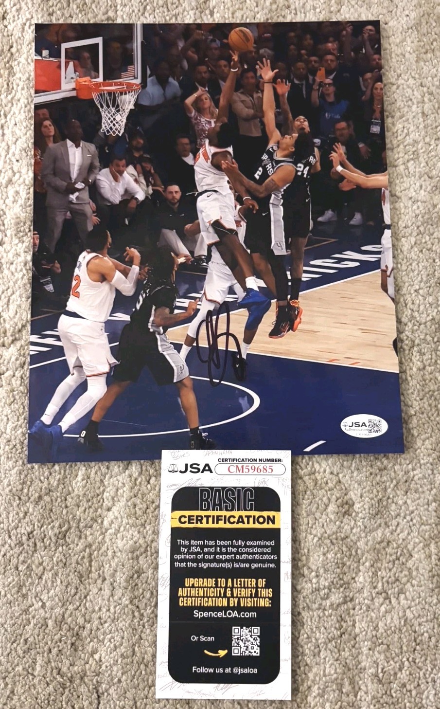 OG ANUNOBY SIGNED 8X10 PHOTO NY KNICKS TIP IN GAME 4 FINALS JSA CERTIFIED COA 🏆