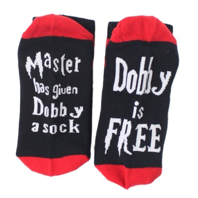 1 Pair Novelty Socks Master Has Given Dobby A Sock Dobby Is Free Funny Crew URS