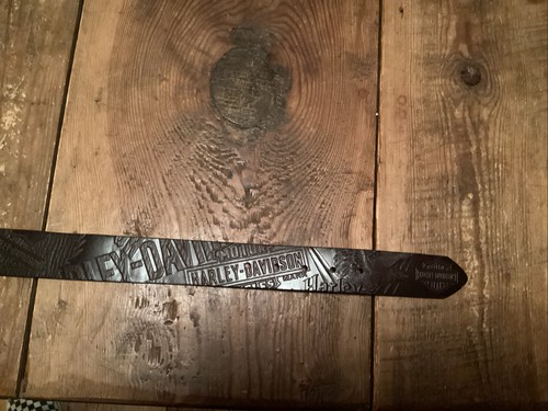 Harley-Davidson Men's Tooled Embossed - Scorched Genuine Leather Belt - Black 46 - Picture 6 of 8