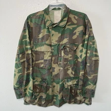 US Army ERDL Camo Ripstop Field Coat Jacket Medium Hot Weather Jungle 70s 80s