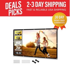 100 Inch 4K HD Projector Screen - Foldable  Portable for Indoor/Outdoor Use