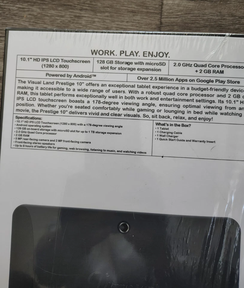 Visual Land Prestige 10" HD QUAD CORE Android Smart Tablet 128 GB WiFi 2 GB Ram - Image 3 of 4