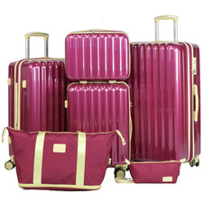 Fergana 6-Piece Hard Shell Luggage Set – Lightweight PC Suitcases with TSA Lock