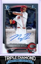 2025 Bowman Draft Chrome 1st Mason Neville Prospect Autograph Auto Reds J122