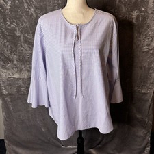 Blusa Van Heusen XXL a Cuadros Manga Campana Corbata Frontal Informal Verano Ligera