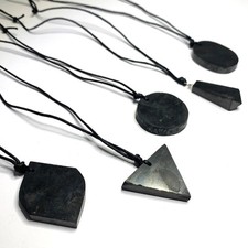 Shungite Stone Pendant Necklace - Adjustable Black Cord