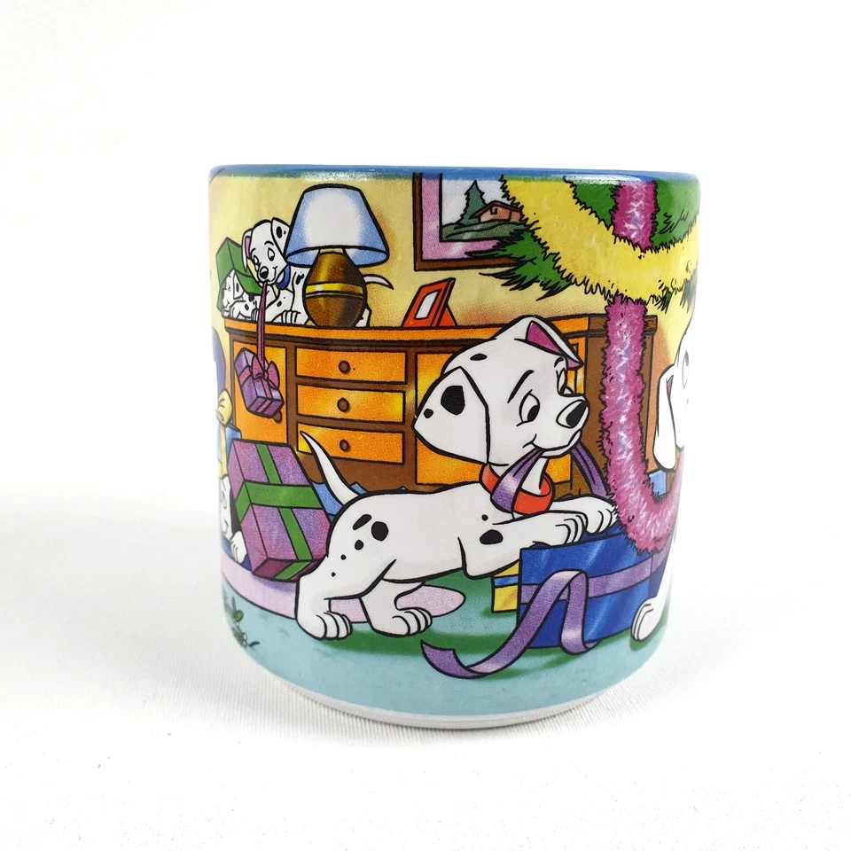 Disney Classic 101 Dalmatians Christmas Mug Coffee Tea Cup Ceramic 2001 Vintage - Image 3 of 4
