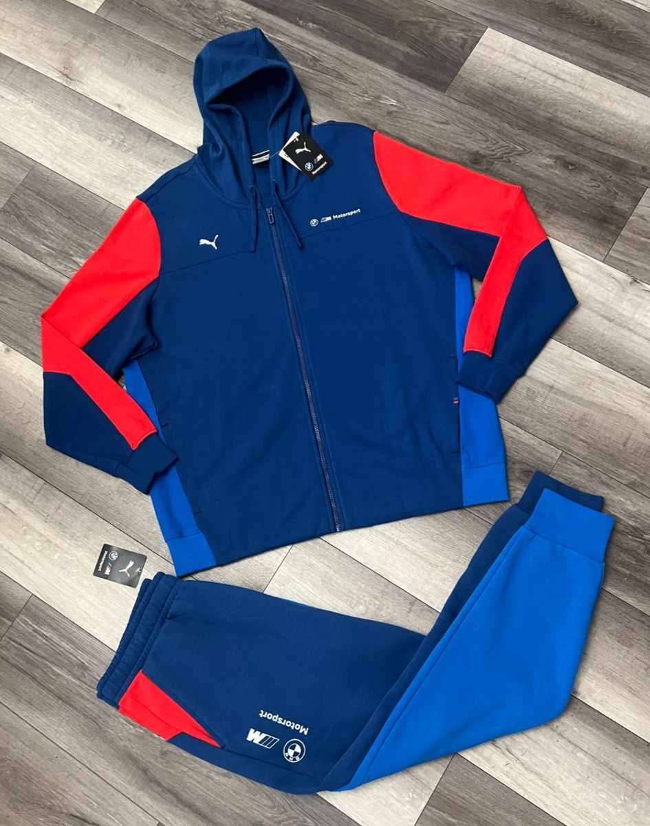 PUMA  Motorsport セットアップ M フルジップパーカーL PUMA BMW MOTORSPORTS Men's 2 Piece Tracksuit Blue Red Zip-up