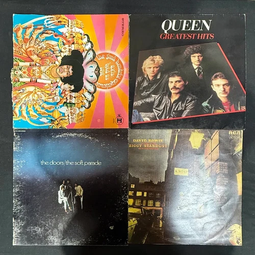Various 8 x Vinyl Record LP Job Lot David Bowie Queen The Doors Jimi Hendrix