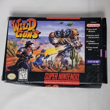 Wild Guns SNES Box, Insert, Cart Holder, Plastic Bag, No Game No Book Clean Art