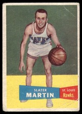 FR-GD+/- SLATER MARTIN HOF 1957 TOPPS #12 CREASED CORNERS VINTAGE NBA TPHLC-2097