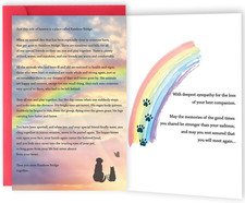 ICOOLYI Rainbow Bridge Pet Sympathy Card   Heartfelt Memorial Card for Dog