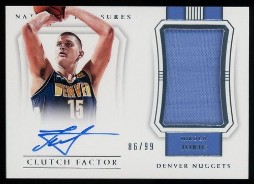 2017-18 National Treasures Clutch Factor Nikola Jokic GU Patch ON CARD AUTO /99