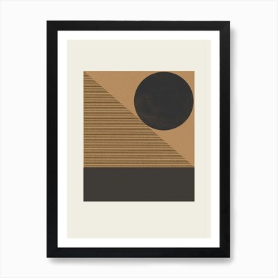 Geometrisch minimalistisch Trend Mitte C gerahmtes Wandbild Poster Leinwanddruck Bild