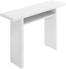 TALY Tavolo Consolle Allungabile Sala Da Pranzo Cucina, Melamina, Bianco, 77-75X