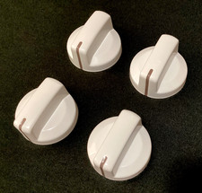 Set of 4 white KitchenAid gas burner control knobs WPW10290522 stove range