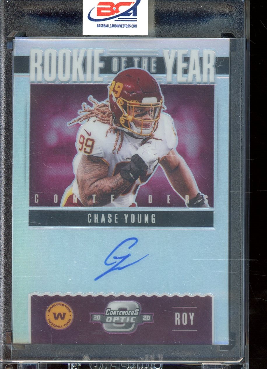 2020 Contenders Optic Rookie Of The Year Chase Young RC Washington AUTO 6/99