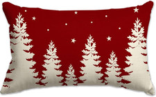 Christmas Pillow Covers 12X20 Christmas Tree Snowflake Merry Christmas Party Thr