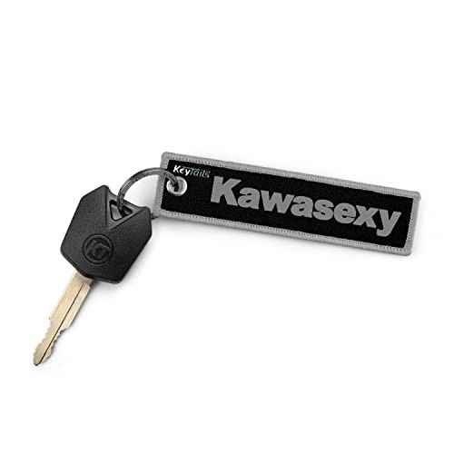  Keychains, Premium Quality Key Tag fits Kawasaki Motorcycle, Car, Gray
