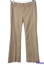 Marc Jacobs Pants Women 8 Tan Pink Stripe Low Rise Flared Leg Stretch Career