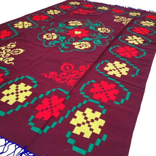 Vintage Moroccan Handmade Wool Rug Red Yellow Floral Fringe Berber Carpet 10X6 - Picture 15 of 24
