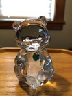 Fenton Art Glass May Emerald Green Heart Birthday Bear Figurine/Stamped