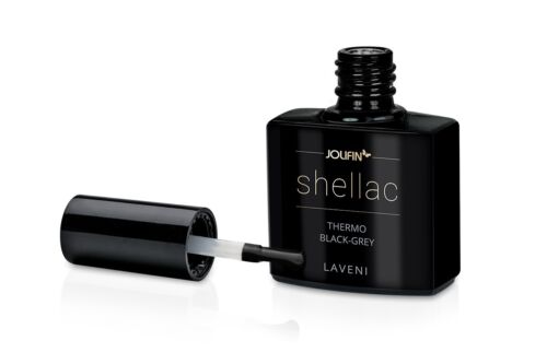 Jolifin LAVENI Shellac Gellack - Thermo black-grey 10ml UV/LED - Bild 6 von 7