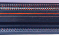 3" WIDE BLACK w/ RED BEAD DETAILING WOOD PICTURE FRAME MOLDING 18 FT BUNDLE